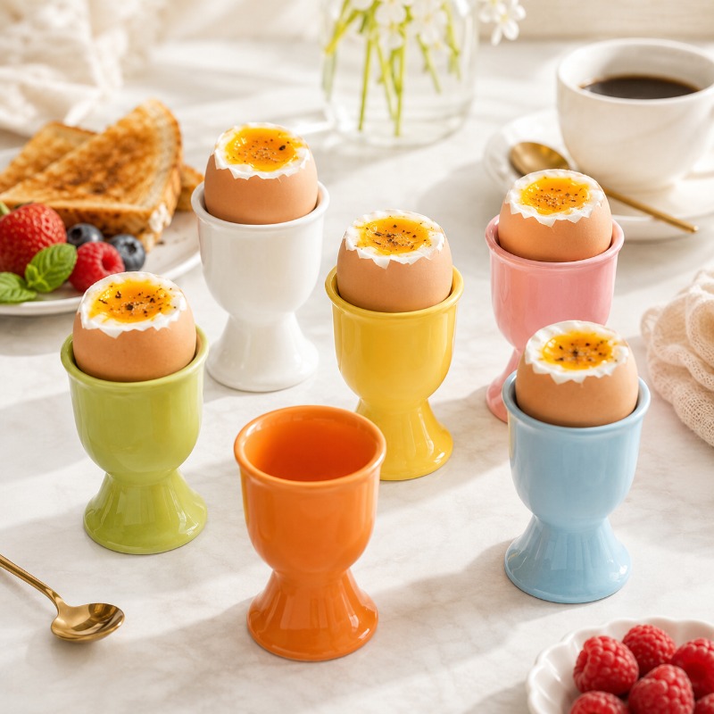Commercial Kitchen Utensils - 세라믹 계란 컵 홀더 마카롱 컬러