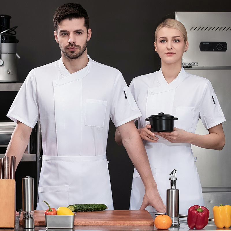 셰프 재킷 반팔/긴팔 단색 면 베이킹 케이터링 제과 요 - Commercial Kitchen Services 리뷰 및 가격