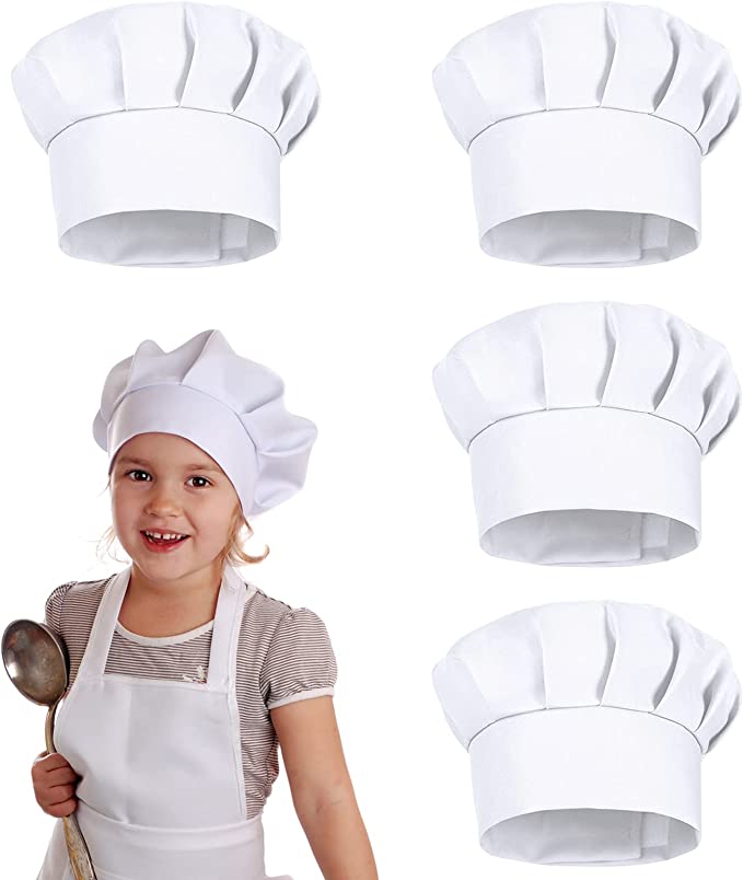 4개 세트 흰색 파티 모자 코스튬 어린이 셰프 모자 2 - Commercial Kitchen Services 리뷰 및 가격