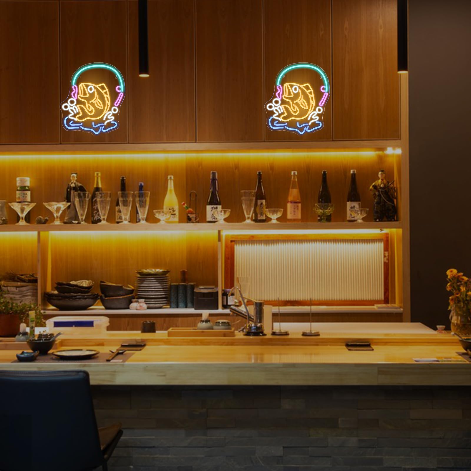 낚시 네온사인 물고기 LED 조명 코이 디자인 독특한  - Commercial Kitchen Lighting Design 리뷰 및 가격